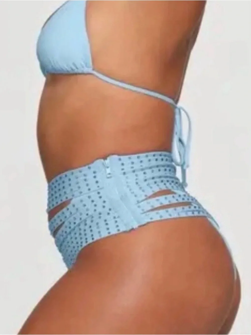 NWT - SKIMS- Rhinestone Swim Strappy Cover Up Skirt - Iris Blue - Small